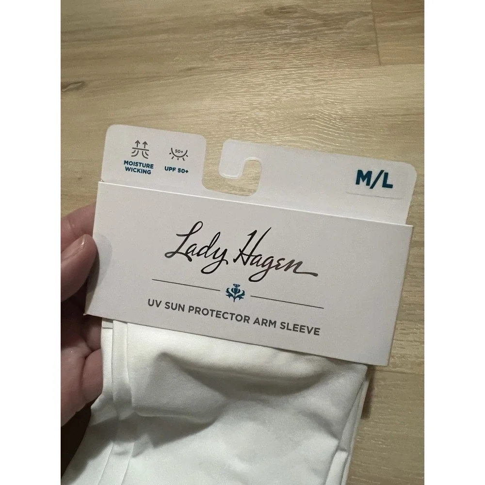 Lady Hagen Women's Sun UV UPF 50+ Protector Arm Sleeves Medium/Large‎ White Dust